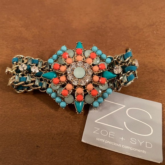 zoe + Syd Jewelry - NWT 🎉Host Pick🎉 Zoe + Syd stunning bracelet- turquoise, coral and rhinestones